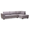 Baxton Studio Petra Gray Upholstered Right Facing Sectional Sofa 152-9348